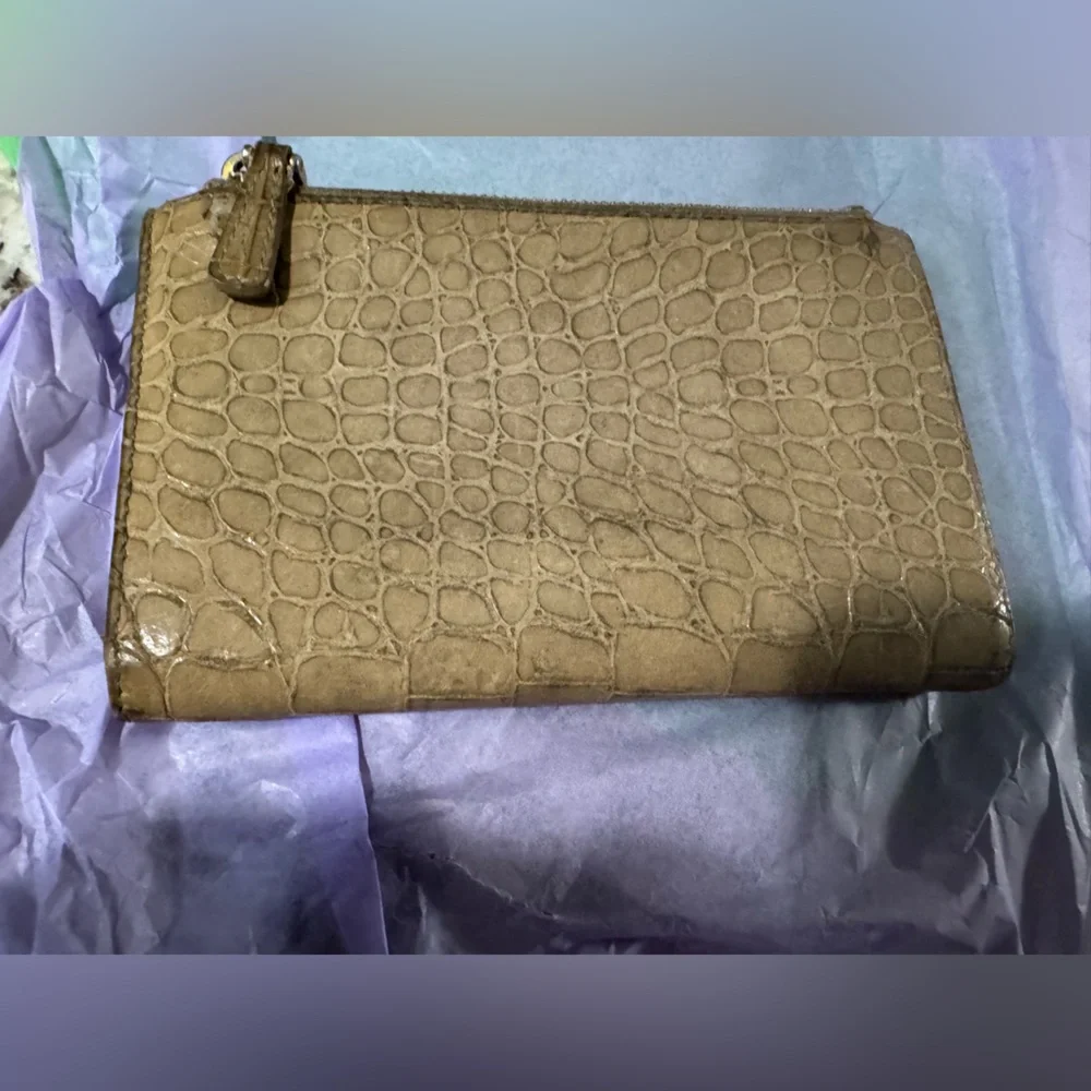 Miu Miu Tan Croc-Embossed Wallet - Picture 3 of 11
